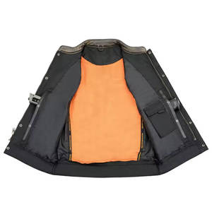 Veste en cuir véritable pour homme, chaude et imperméable pour l'automne et l'hiver, avec un design sans manches et une décoration de poche, respirante - Product Image 4