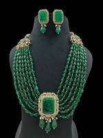 Collier pour femme en émeraude naturelle et pierre de Cantor, vert ovale radiant, cultivée en laboratoire, bijoux indiens étonnants, perles de qualité supérieure