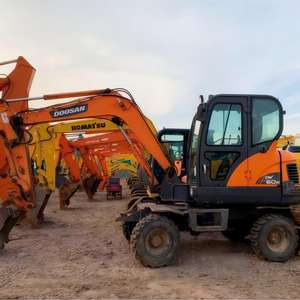 Excavatrice sur pneus Doosan DX60W, excavatrice d'occasion Doosan DX60, petite excavatrice Doosan, engins de chantier, excavatrice sur pneus d'occasion - Product Image 1