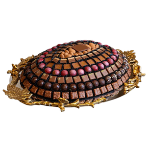 High Quality <b>Stainless</b> <b>Steel</b> <b>Tray</b> With Gold Handle Classic Design Table Ware Sweets Desserts Serving <b>Tray</b> Chocolate Serving <b>Tray</b> - Product Image 4