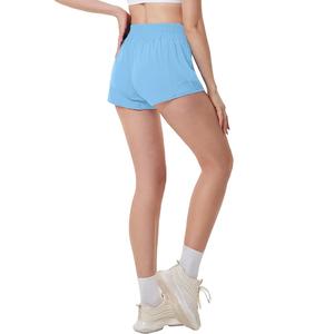 กางเกงขาสั้นสำหรับสุภาพสตรีแบบปกติและสีฟ้า100% ผ้าโพลีเอสเตอร์ออกแบบได้ตามต้องการ - Product Image 3