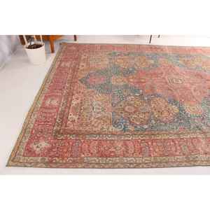 Vintage Turkish Rug 0.7x11.2 ft, <b>Red</b> <b>Runner</b> Animal Print Wool Rug - Product Image 4