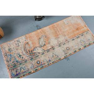 Alfombra Vintage de Lana Turca Ecológica de 180 cm x 420 cm, Color Naranja y Azul, Alfombra Clásica Rectangular de Gran Tamaño para Comedor con Revestimiento de Látex - Product Image 2