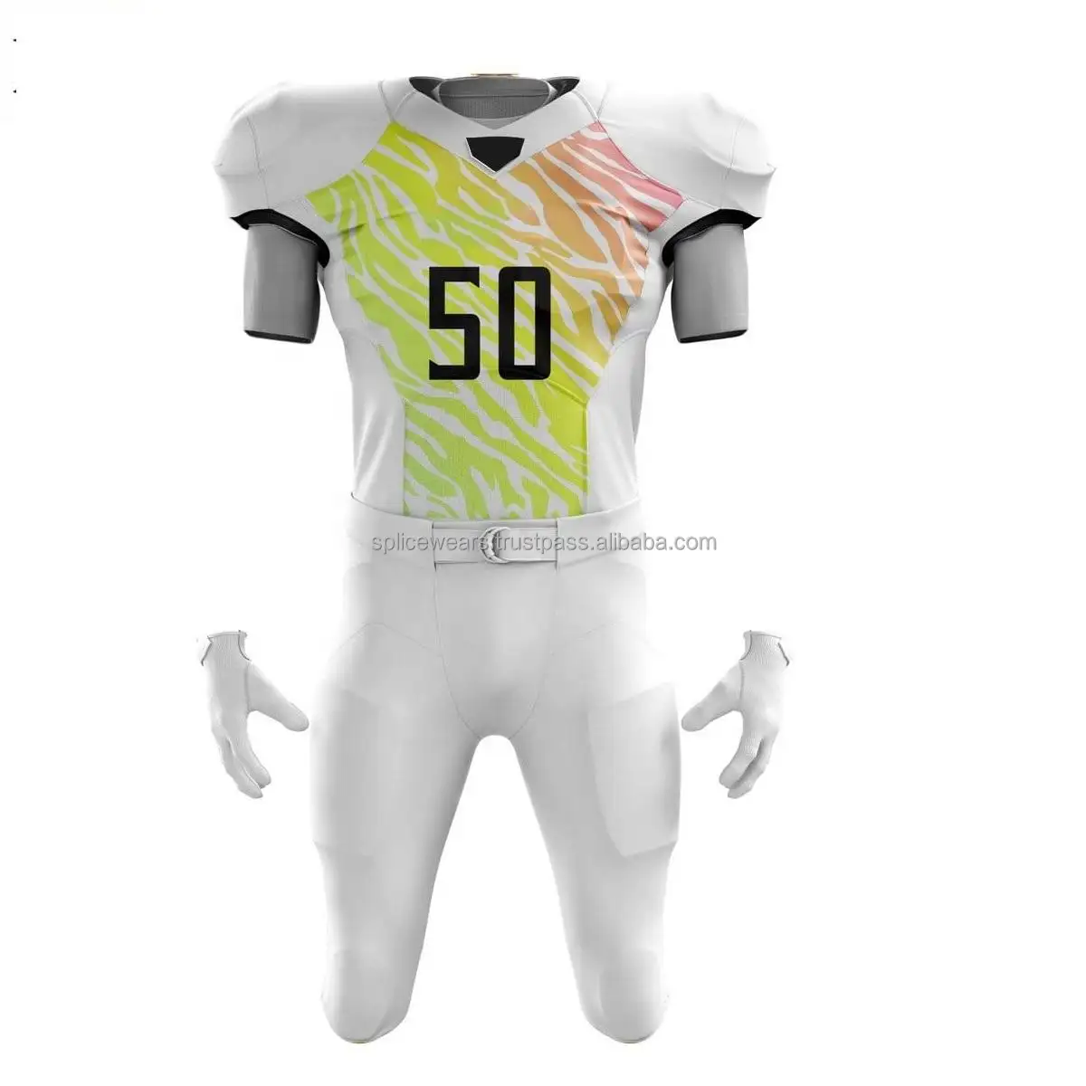 New Style Plain Team Custom Sublimation American Football Jersey Hot Sale New Design Team Numbering 100%polyester Fabric