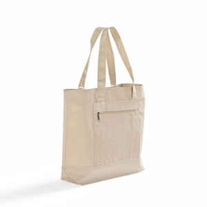 Ultimate <b>Zip</b> Canvas <b>Tote</b> Medium Eco-Friendly Heavy Duty Personalized Letter Screen Printing for Daily Use Advertising Leather PP - Product Image 5