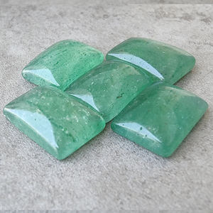 AAA + Calidad Natural Verde Fresa Cuarzo Rectángulo Cabujón Piedras preciosas sueltas Parte posterior plana Calibrado Venta al por mayor Piedras preciosas Todo - Product Image 4