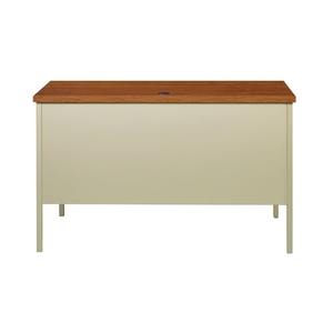 Alera 22199 Single Pedestal Steel <b>Desk</b> 45 In. X 24 In. X 29.5 In. <b>with</b> <b>Drawer</b>-Cherry/Putty 45 In. X 24 In. X 29.5 In. - Product Image 5