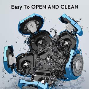 Afeitadora Eléctrica Rotativa para Hombre con 7 Cabezales de Corte, Resistente al Agua IPX7, Función Húmedo/Seco, Indicador, Cabezal de Repuesto para Cabeza Calva - Product Image 4