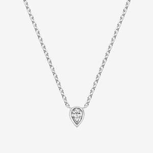 Collier en argent sterling 925 pour femmes, pendentif en forme de larme solitaire en moissanite VVS de 2,00 carats, serti en forme de poire, chaîne tendance - Product Image 1