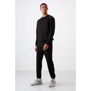 Conjunto Deportivo de Algodón Negro para Hombre, Grueso, Suave, Texturizado, Cómodo, con Bordado, Transpirable, Estilo Casual-85254 - Product Image 6