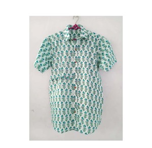 Haute qualité été à manches courtes coton imprimé hommes chemise indien main bloc imprimer Style pakistanais robe exportation - Product Image 1