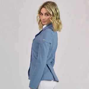 Chaqueta de Montar Azul Marino para Mujer, Poliéster y Algodón, para Salto Ecuestre, Corte Clásico, Manga Larga, Logotipo Personalizado VI-HRJ-001 - Product Image 3