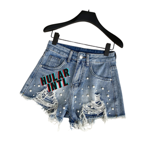 ชุดรอมเปอร์ยีนส์ฟอกสีวินเทจของผู้หญิงสำหรับฤดูร้อนชุดรอมเปอร์ยีนส์แขนกุดชายเสื้อไม่สมมาตรสำหรับผู้หญิงกางเกงขาสั้น - Product Image 3