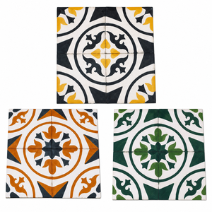 OEM ODM ACCENTS Green Yellow Orange Encaustic Cement Tile <b>Borders</b> Modern Pattern Interior Floor <b>Wall</b> 150x150mm 20mm Hotel Decor - Product Image 1