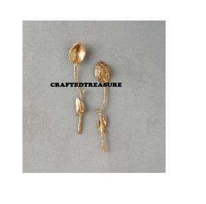 Cubiertos de acero inoxidable hechos a mano con mango de latón, color dorado, por exportador indio, hogar, hotel y decoración de bodas - Product Image 1