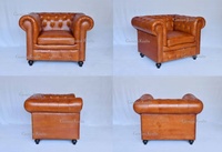 Beliebteste Echt leder Chesterfield Sofas tuhl Einsitzer Tan Finish Regular Design Wohnzimmer Home Sofa Möbel