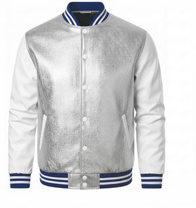 Chaqueta Universitaria de Béisbol Bordada en Chenilla de Poliéster/Algodón con Logotipo Personalizado OEM, Chaqueta Formal de Lona Satinada Vintage para Hombre - Product Image 4