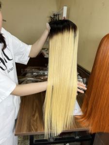 มัดผมมนุษย์แท้613ผมบลอนด์วิกผมคนแท้พร้อมหน้าผากผมมนุษย์แท้สีบลอนด์ผม613 613พร้อมที่ปิด - Product Image 3