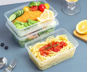 Manufacturer 1000ml Rectangle Shape PP Plastic Food <b>Container</b> with Lid Take Away Packing Box Transparent <b>clear</b> Microwave Safe - Product Image 6