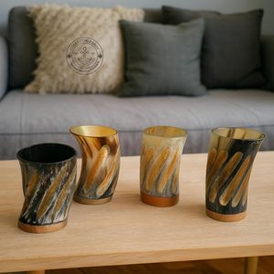 แก้วเขาควายคุณภาพเยี่ยม แก้วทรงแวนิคทำมือจากหินอาเกต ผลิตภัณฑ์สำหรับร้านอาหาร แก้วน้ำคุณภาพสูงกันน้ำ - Product Image 6