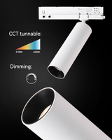 Spot LED COB magnétique intelligent 30W de haute qualité à basse tension Zigbee, fin et réglable, pour rail, 4 fils, pour plafond