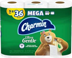 Para Charmin Ultra suave desechable 9 rollos fuerte y suave papel higiénico antibacteriano lavable - Product Image 2