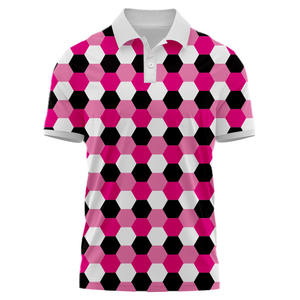 Polo de golf pour homme à manches courtes, coupe ajustée, en polyester et élasthanne, tricoté de haute qualité, impression par sublimation, avec boutons, personnalisable, livraison rapide, faible MOQ - Product Image 3
