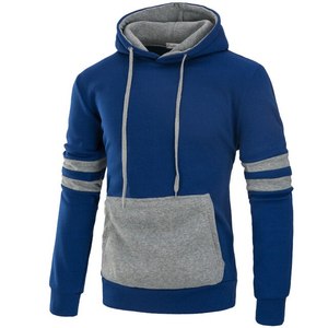 Sweat à capuche en molleton de coton multicolore de qualité supérieure pour hommes sweat à capuche bicolore veste zippée douce broderie manteau d'hiver teint uni - Product Image 4