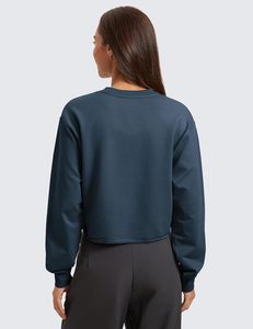 Sudadera Corta Personalizada con Cuello Redondo para Mujer, Diseño Moderno, Alta Calidad, 350 g/m², 100% Algodón, Ecológica - Product Image 6