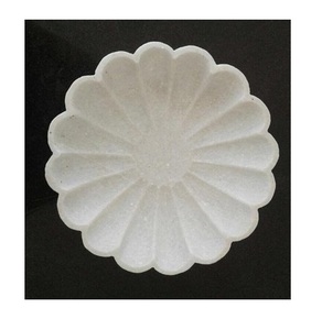 Posavasos de mármol blanco de lujo de latón AK, posavasos de mármol redondo de diseño Premium para utensilios de cocina/Decoración de mesa con acento - Product Image 1