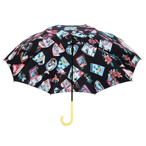 Parapluie semi-automatique classique de 100 cm pour femmes, 8 baleines, protection contre la pluie en fibre, avec poignée en plastique - Product Image 2