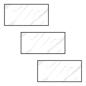 Carreaux muraux en céramique blanc brillant aspect marbre 30x60 cm pour les murs de la salle de bain et de la cuisine - Product Image 2