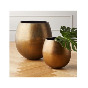 กระถางทองแดงแท้สำหรับตกแต่งบ้านพร้อมชุดชาวไร่ทองแดง2ชิ้นสำหรับห้องและสำนักงาน - Product Image 1