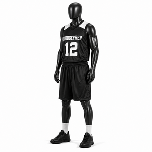 Uniforme de Baloncesto Personalizado para Hombre, Negro, Transpirable, de Malla, Sublimado, Pantalones Cortos Deportivos para Equipo, Ropa de Entrenamiento al Por Mayor OEM - Product Image 3