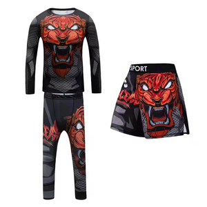 Conjunto de Rashguard de MMA de 4 Piezas para Hombre, Estampado por Sublimación, Manga Corta Elástica con Protector de Muñeca, Kimono de Jiu Jitsu - Product Image 4