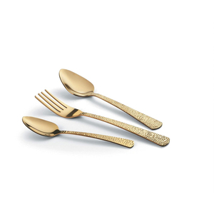 Cubiertos chapados en oro de diseño creativo, cuchillo de acero inoxidable, tenedor, cuchara, juego de cubiertos, mango delgado para uso de regalo de boda, novedad - Product Image 4