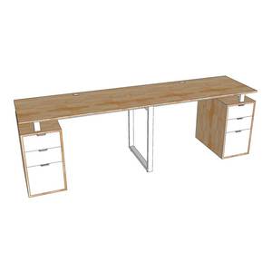 Modern Minimalist <b>Foldable</b> <b>Office</b> <b>Desk</b> with Natural Wood Iron Legs - Product Image 3