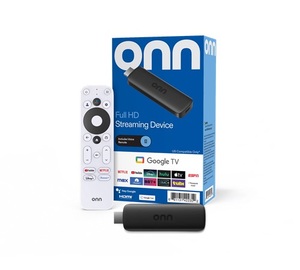 In Stock onn Full HD Streaming Device, Google <b>TV</b> - Fast Streaming, 8GB Storage, 1.5GB RAM, <b>Remote</b> with Voice <b>Control</b> - Product Image 1