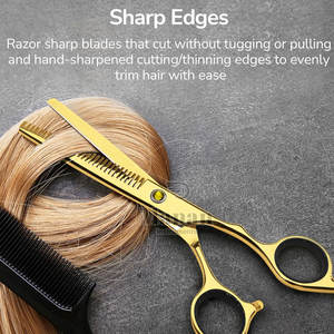 Professional Stainless Steel Sharp <b>Thinning</b> <b>Scissors</b> <b>for</b> Barber Salon <b>Hair</b> Cutting Tools - Product Image 3