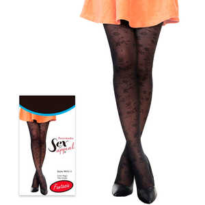 Collant Fantasia con Stampa Floreale, Nylon Senza Cuciture, Taglia Unica, Trasparente, Sottile, Stile Aderente con Motivo a Rete Mod. 9415-11 - Product Image 1