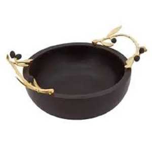 ชามเสิร์ฟไม้อะคาเซียมือจับโลหะเป็นมิตรกับสิ่งแวดล้อมชามแบบใช้แล้วทิ้งของขวัญสไตล์อเมริกันของขวัญธุรกิจบ้านเสิร์ฟสลัด - Product Image 2