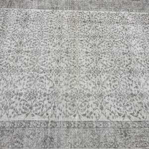 Tapis turc, tapis vintage 6,5x9,4 pieds, tapis oriental en laine gris - Product Image 5