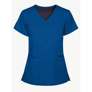 ชุดสครับเนอร์คอวีสำหรับผู้หญิงชุดพยาบาลคลินิกโรงพยาบาลคลินิกสปาร้านทำสปาดีไซน์เนอร์ออกแบบได้ตามต้องการ - Product Image 6