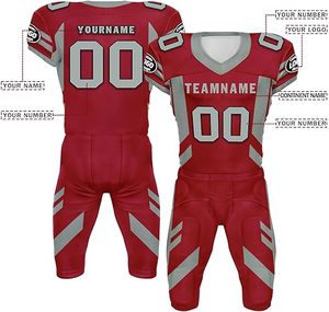 เสื้ออเมริกันฟุตบอลเปล่า แบบกำหนดเอง ชุดอเมริกันฟุตบอลสำหรับเด็กและผู้ชาย - Product Image 4