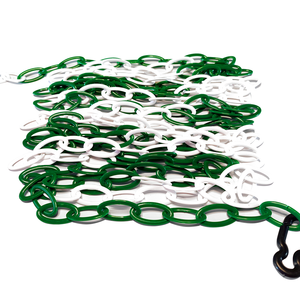 Chaîne en plastique vert-blanc de 25 m, type extrudé de 6 mm - Product Image 2