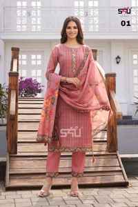 Nueva llegada boda y fiesta desgaste Aasam seda Kurti pantalón con elegante Dupatta venta al por mayor compras en línea de proveedor indio - Product Image 5