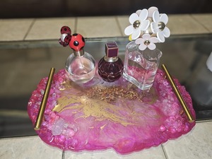 Plateau en résine élégant Organisateur à bas prix pour bijoux Parfum et maquillage Essentials Plateau en résine fait main de qualité supérieure Meilleure qualité - Product Image 4