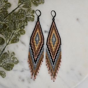Pendientes Largos de Cuentas de Vidrio Tejidas a Mano, Estilo Bohemio, para Bodas y Aniversarios, Joyería para Mujer, 2 Piezas - Product Image 3
