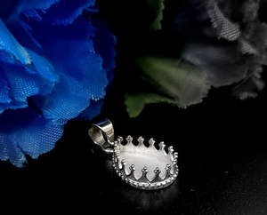 925 Sterling Silver 8x10mm Ovale Couronne Lunette Pendentif Blanc Réglage Pierre Résine Remplissage Souvenir Charme Cendres Résine Remplissage Bijoux - Product Image 5