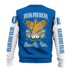 Sudadera de Forro Polar Azul de la Hermandad Zeta Phi Beta para Mujer, Ropa Griega Bordada de 1920 - Product Image 2